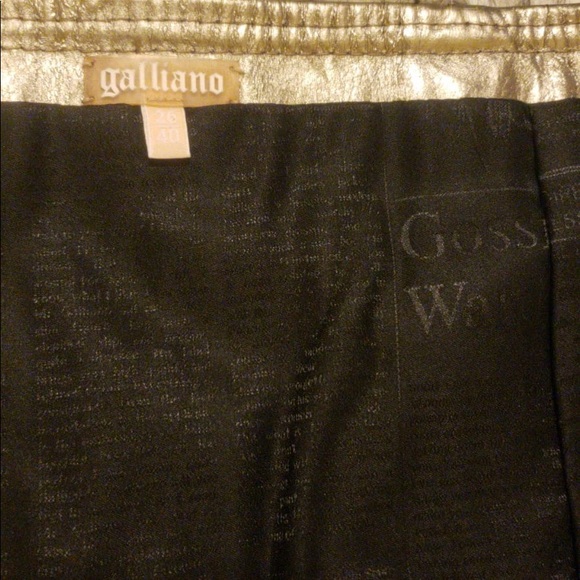 Galliano - Short Leather Metallic color Skirt - Picture 2 of 5